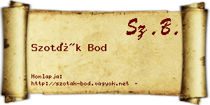 Szoták Bod névjegykártya